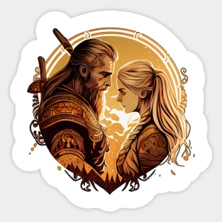 Viking Couple four Sticker